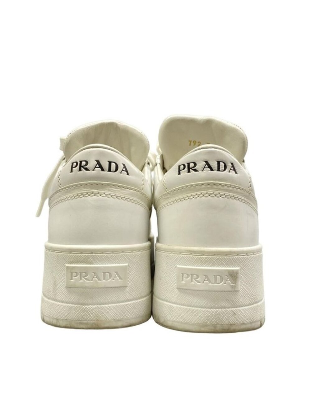 Prada Sneakers 36 Downtown White Triangle Logo Leather - Picture 6 of 12